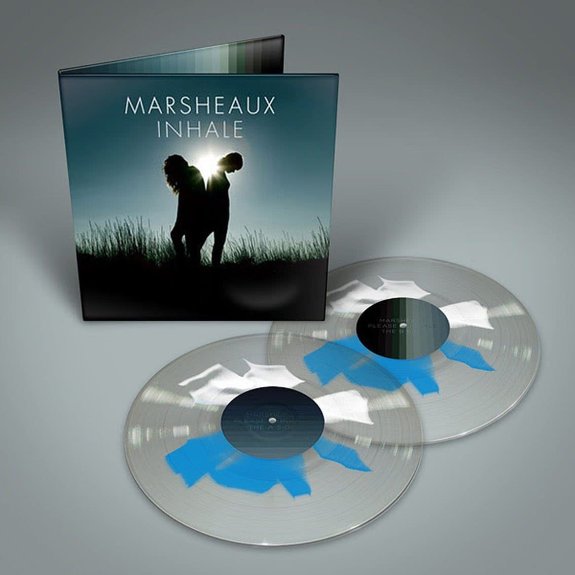 Greek synthpop duo Marsheaux reissue 'Inhale' album on rare shape splatter vinyl - only 199 copies available - order now