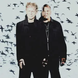 Martin Gore and Cliff Damavandi press photo for "Cross Whisper"