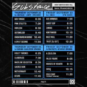 Substance Festival returns to Los Angeles and San Francisco this October