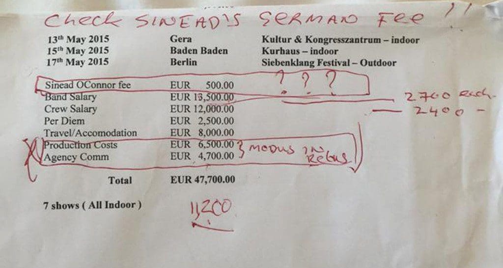 Sinead O'Connor 'ass raped' by booking agents (her words, not ours)