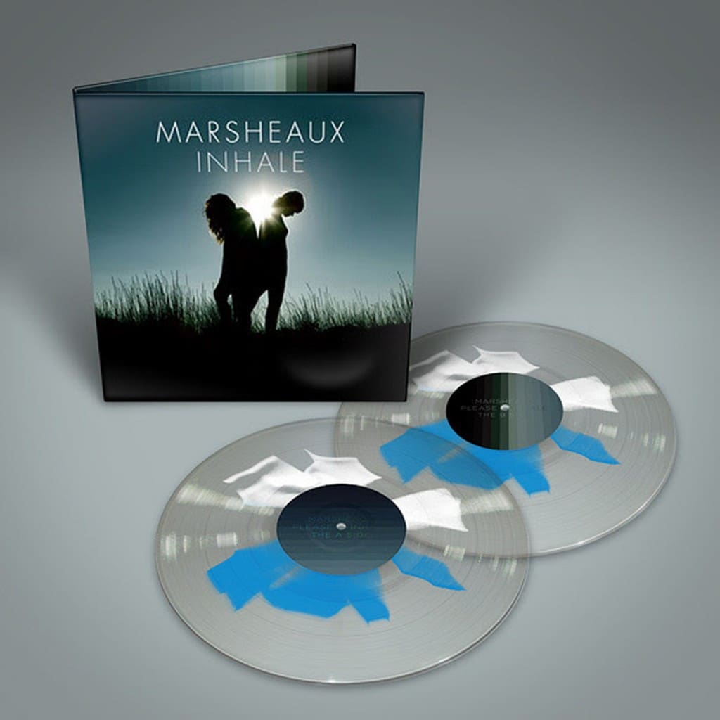 Greek synthpop duo Marsheaux reissue 'Inhale' album on rare shape splatter vinyl - only 199 copies available - order now
