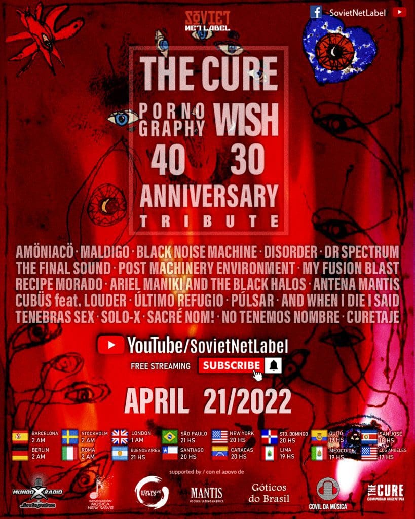 Argentina based Soviet Net Label pays a YouTube tribute to The Cure tonight