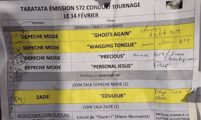Depeche Mode performs 4 tracks at French Taratata TV-show including 2 new songs, 'Ghosts Again' and 'Wagging Tongue'