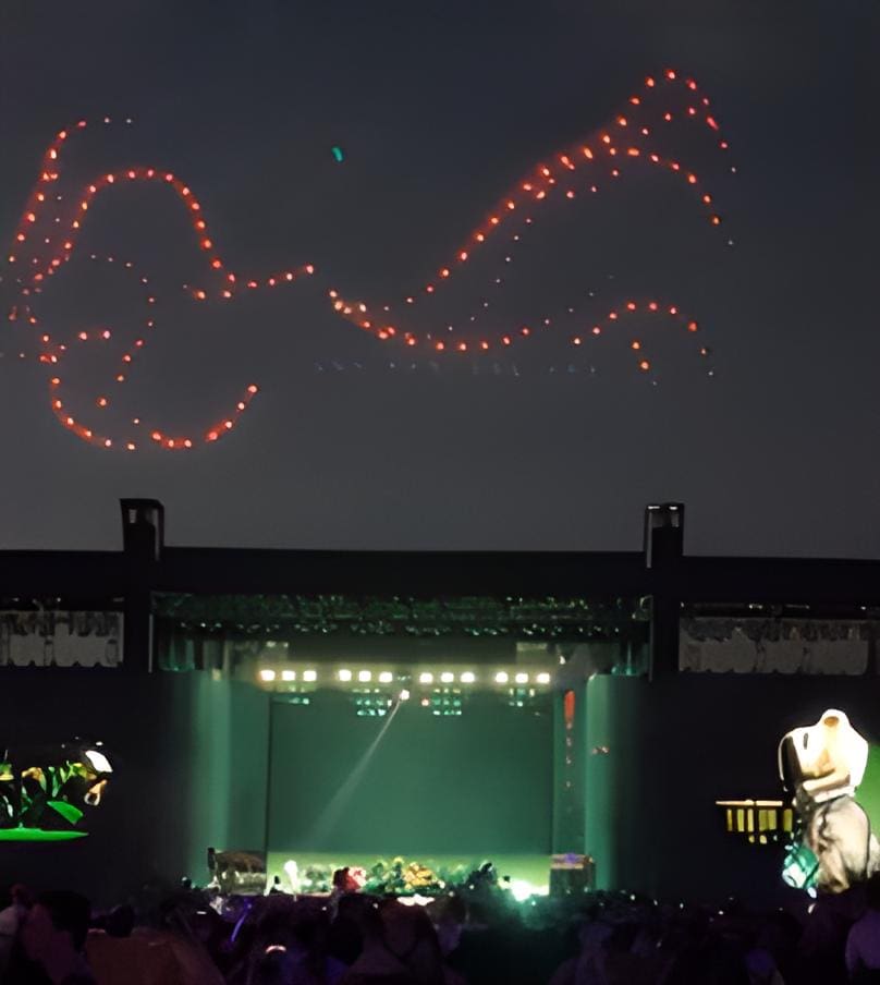 Drone swarm highlight at Björk's Coachella concert