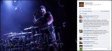 Channel Zero drummer Phil Baheux passes away